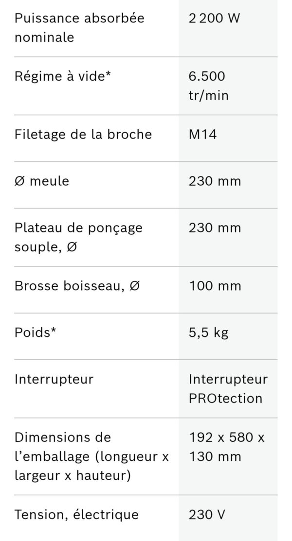MOULEUSE GWS 22-230.  2200W