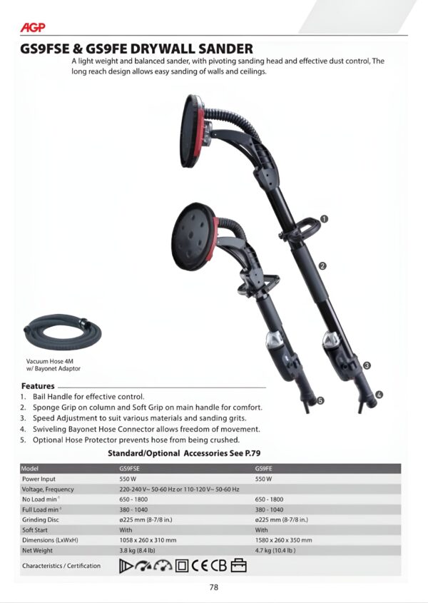 GS9FSE & GS9FE DRYWALL SANDER