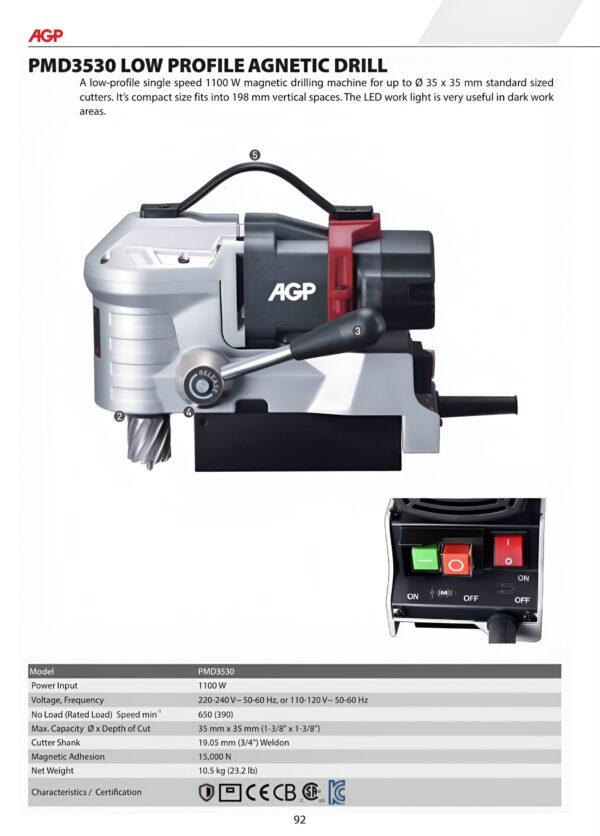 PMD3530 LOW PROFILEAGNETIC DRILL