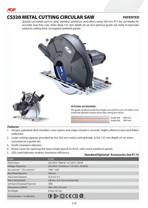 CS320 METAL CUTTING CIRCULAR SAW