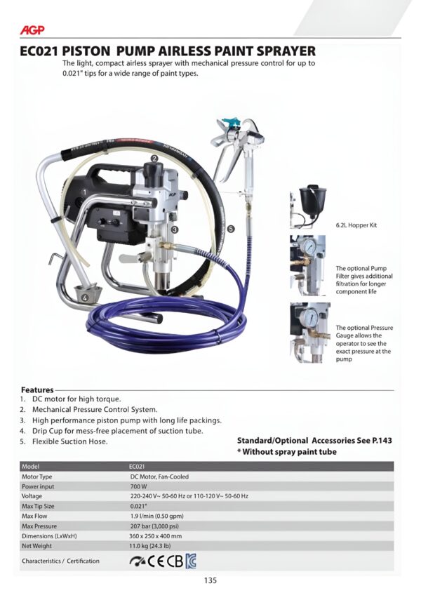 EC021 PISTON PUMP AIRLESS PAINT SPRAYER