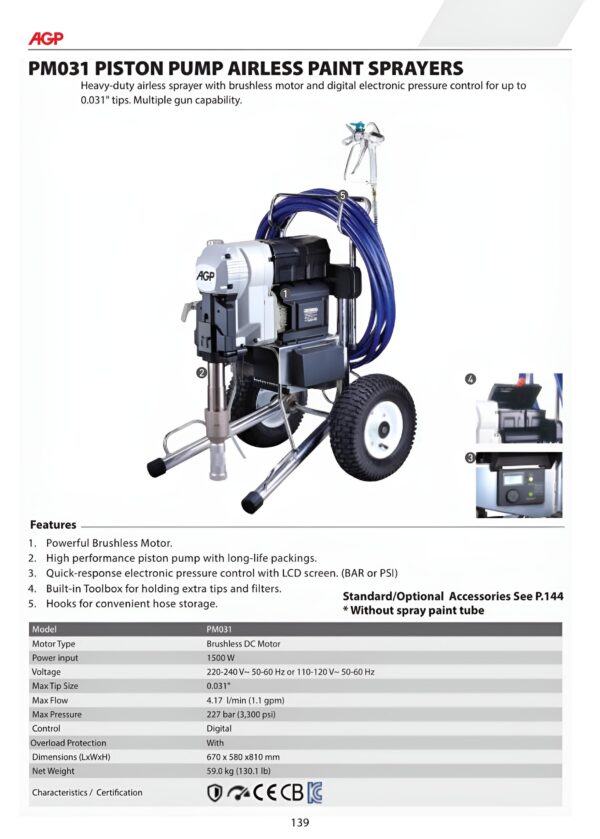 PM031 PISTON PUMP AIRLESS PAINT SPRAYERS