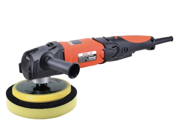 Polisseuse RP 160 rotative pour surfaces de matériaux divers. Puissance du moteur : 1 200 W. Vitesse de rotation : 1 000 à 2 400 tr/min. Diamètre du disque : 150 mm.