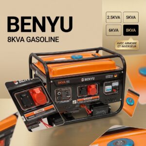 BENYU 8KVA GAZOLINE 380V ET 220V AVEC ARMOIRE ET INVERSEUR