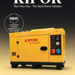 KIPOR SILENCIEUX 8. 75KVA
INVERSEUR AUTOMATIQUE