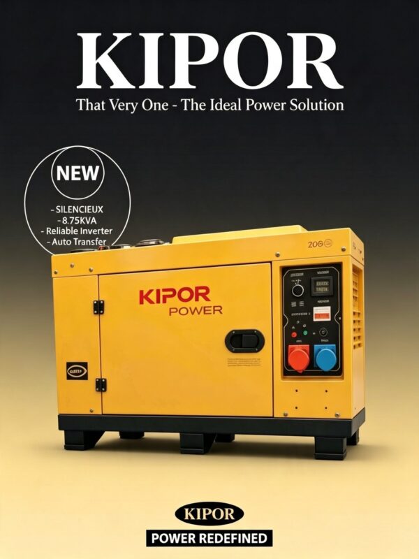 KIPOR SILENCIEUX 8. 75KVA
INVERSEUR AUTOMATIQUE