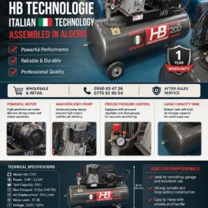 COMPRESSEUR D'AIR HB
200...LITRES