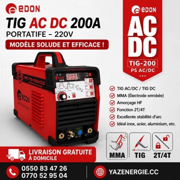 EDON TIG 200 ACDC PORTATIFE
